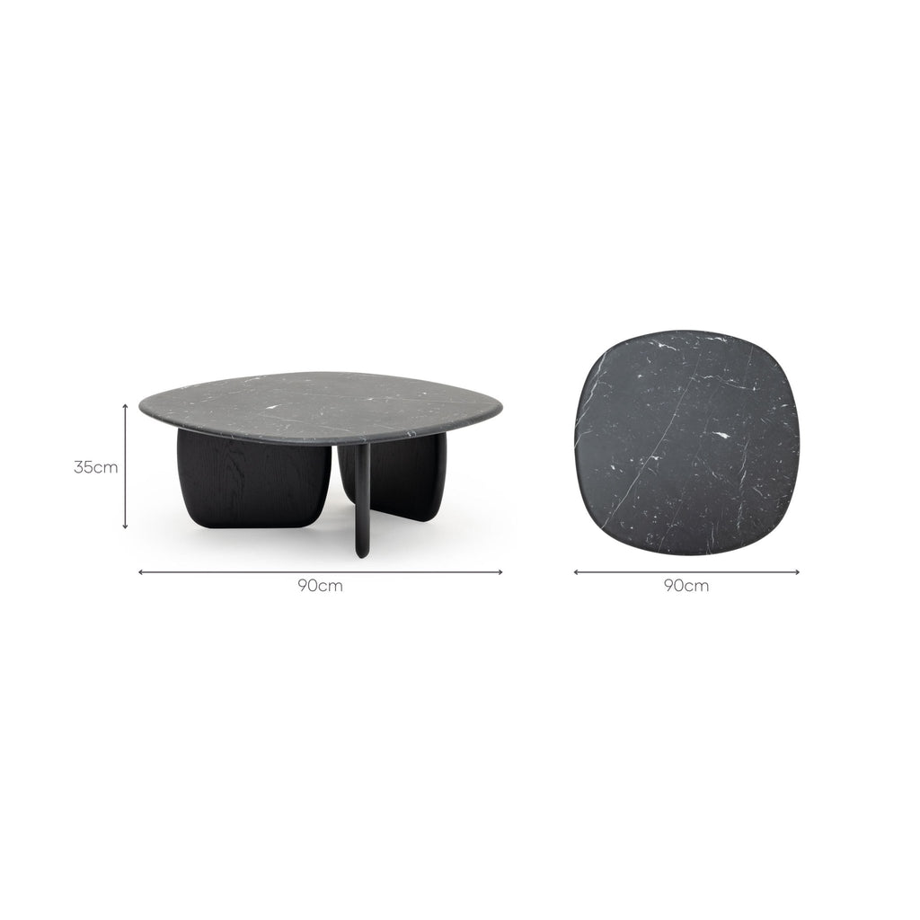 Eden Coffee Table 90 - Black Oak & Nero Marquina - Coffee Tables Tolv Loom Collection Dubai
