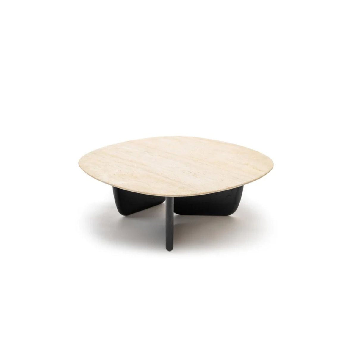 Eden Coffee Table 90 - Black Oak & Travertine - Coffee Tables Tolv Loom Collection Dubai