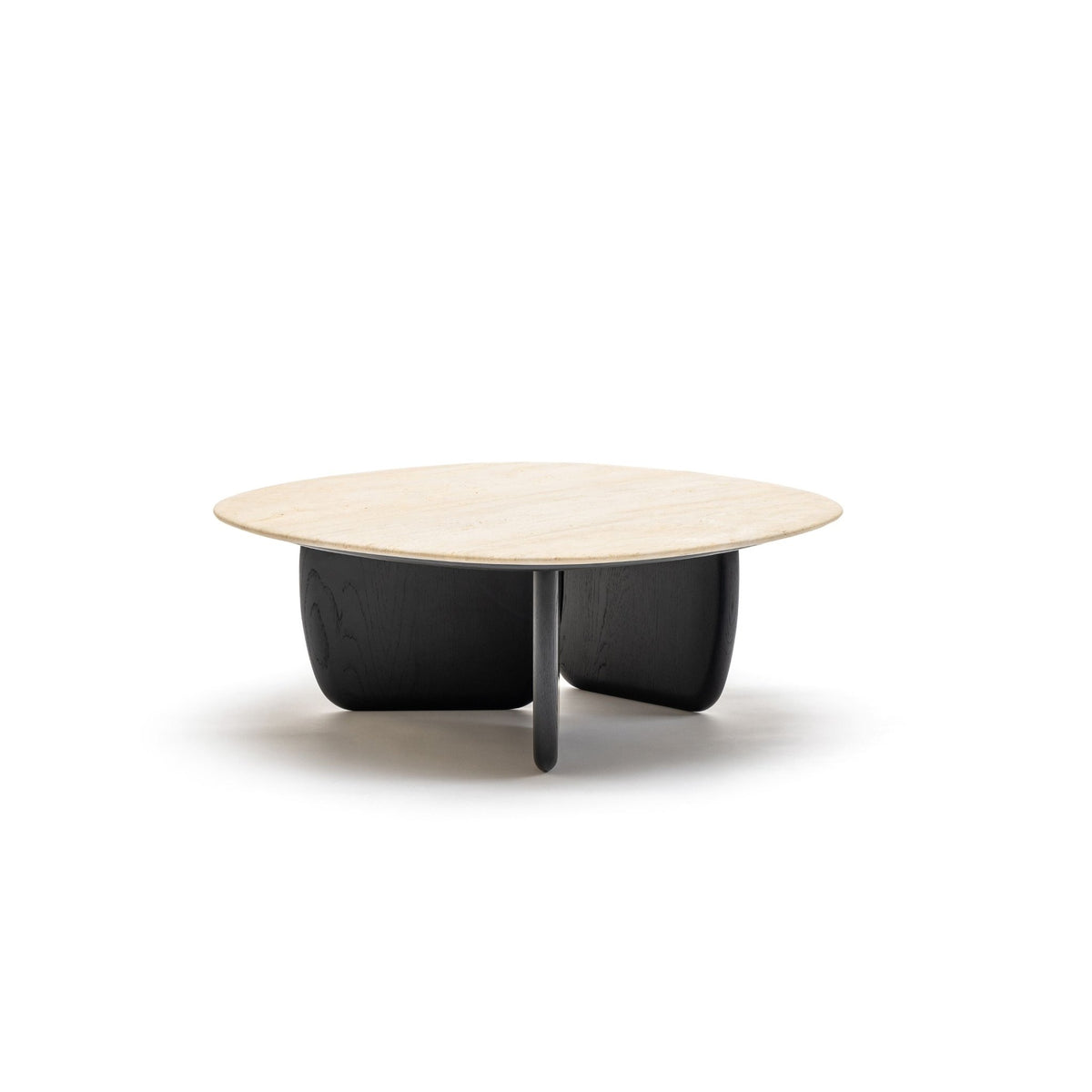 Eden Coffee Table 90 - Black Oak & Travertine - Coffee Tables Tolv Loom Collection Dubai