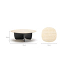 Eden Coffee Table 90 - Black Oak & Travertine - Coffee Tables Tolv Loom Collection Dubai
