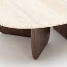 Eden Coffee Table 90 - Espresso Oak & Travertine
