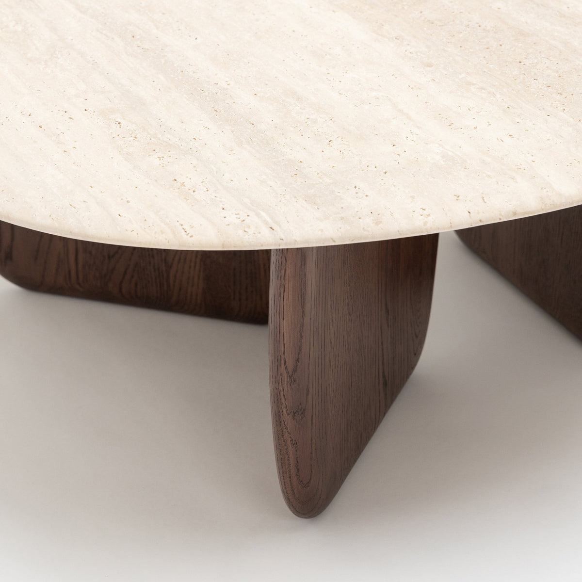Eden Coffee Table 90 - Espresso Oak & Travertine