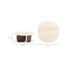Eden Coffee Table 90 - Espresso Oak & Travertine