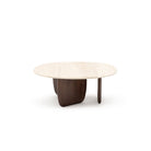 Eden Coffee Table 90 - Espresso Oak & Travertine