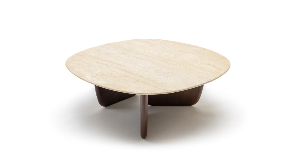 Eden Coffee Table 90 - Espresso Oak & Travertine - Loom Collection