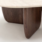 Eden Coffee Table 90 - Espresso Oak & Travertine