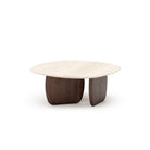 Eden Coffee Table 90 - Espresso Oak & Travertine