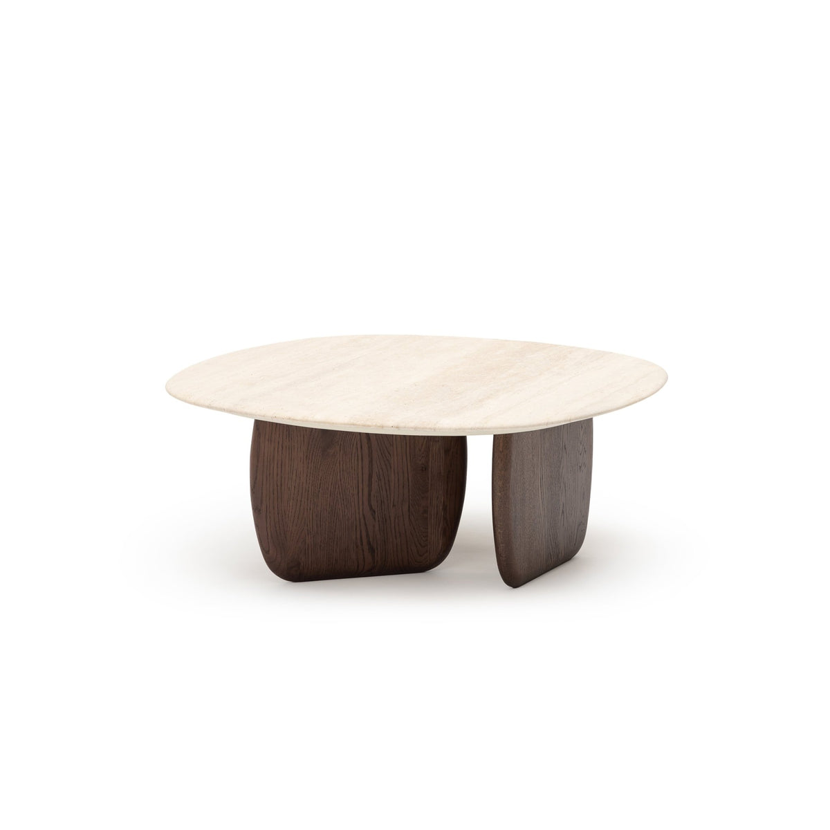 Eden Coffee Table 90 - Espresso Oak & Travertine
