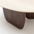 Eden Coffee Table 90 - Espresso Oak & Travertine