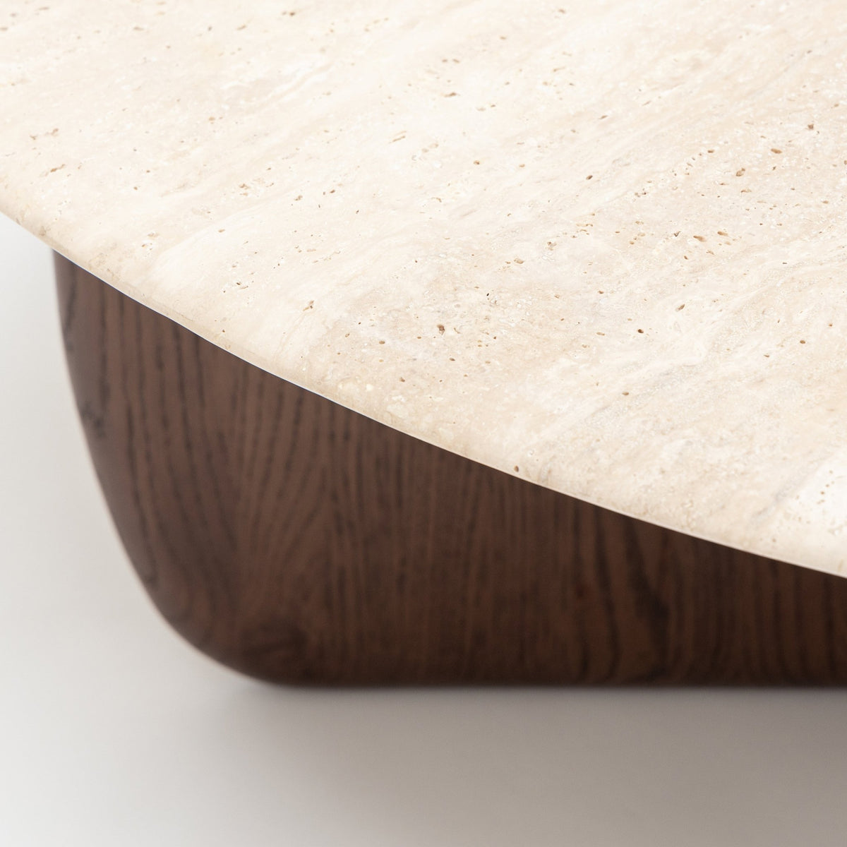 Eden Coffee Table 90 - Espresso Oak & Travertine