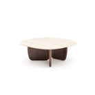 Eden Coffee Table 90 - Espresso Oak & Travertine - Coffee Tables Tolv Loom Collection Dubai