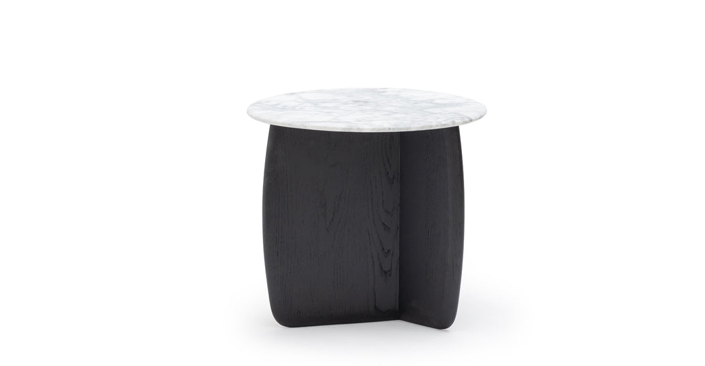 Eden Side Table - Black Oak & Bianca Carrara.