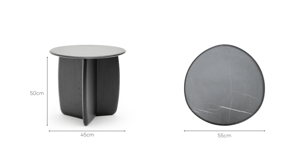 Eden Side Table - Black Oak & Nero Marquina - Loom Collection