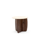 Eden Side Table - Espresso Oak & Travertine