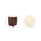 Eden Side Table - Espresso Oak & Travertine