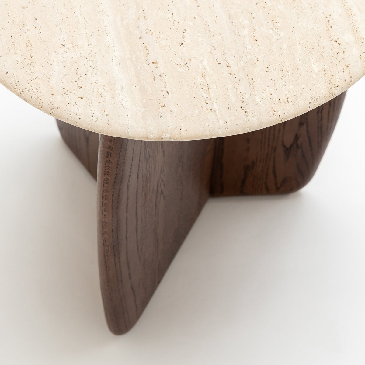 Eden Side Table - Espresso Oak & Travertine