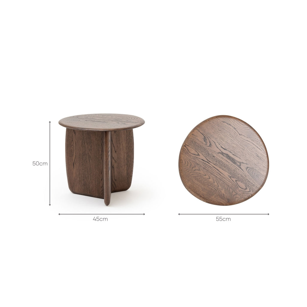 Eden Side Table - Espresso Oak - Side Tables Tolv Loom Collection Dubai