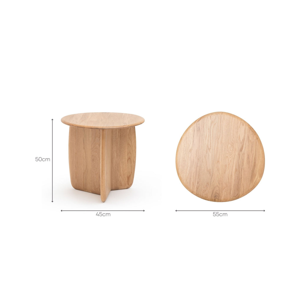 Eden Side Table - Light Oak - Side Tables Tolv Loom Collection Dubai