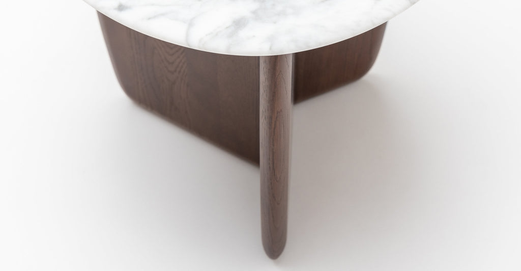 Eden Side Table - Smoked Oak & Bianca Carrara.