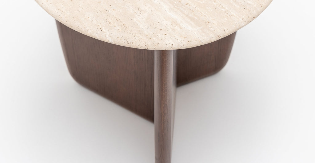 Eden Side Table - Smoked Oak & Travertine.