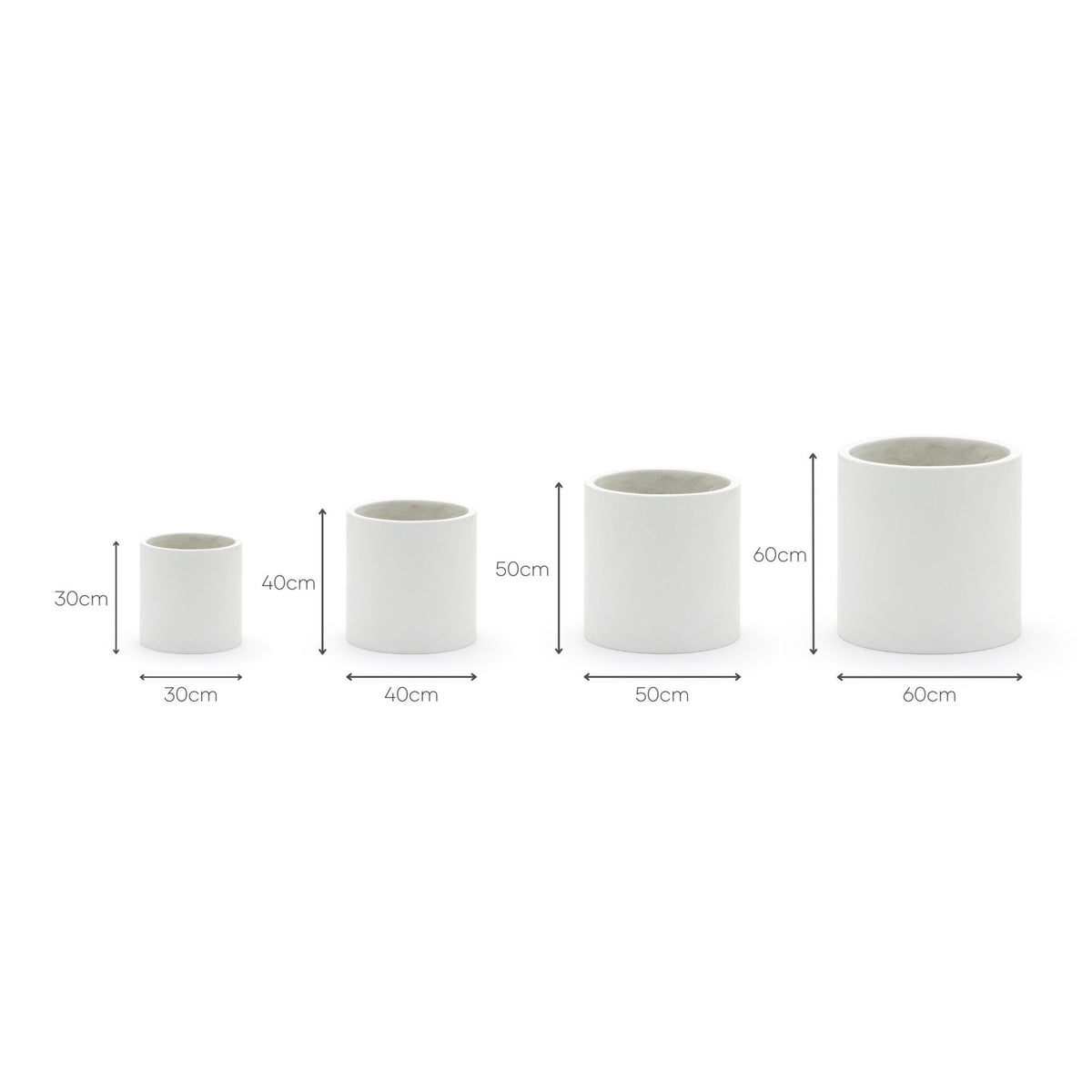 Elle Cylinder Planter - Chalk - Pots & Planters Loom Collection Loom Collection Dubai
