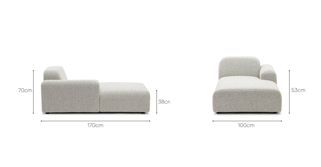 Ellery Right Chaise Module - Salt & Pepper.