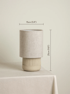 Enza Small Warm White Ribbed Concrete Table Lamp
