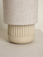 Enza Small Warm White Ribbed Concrete Table Lamp