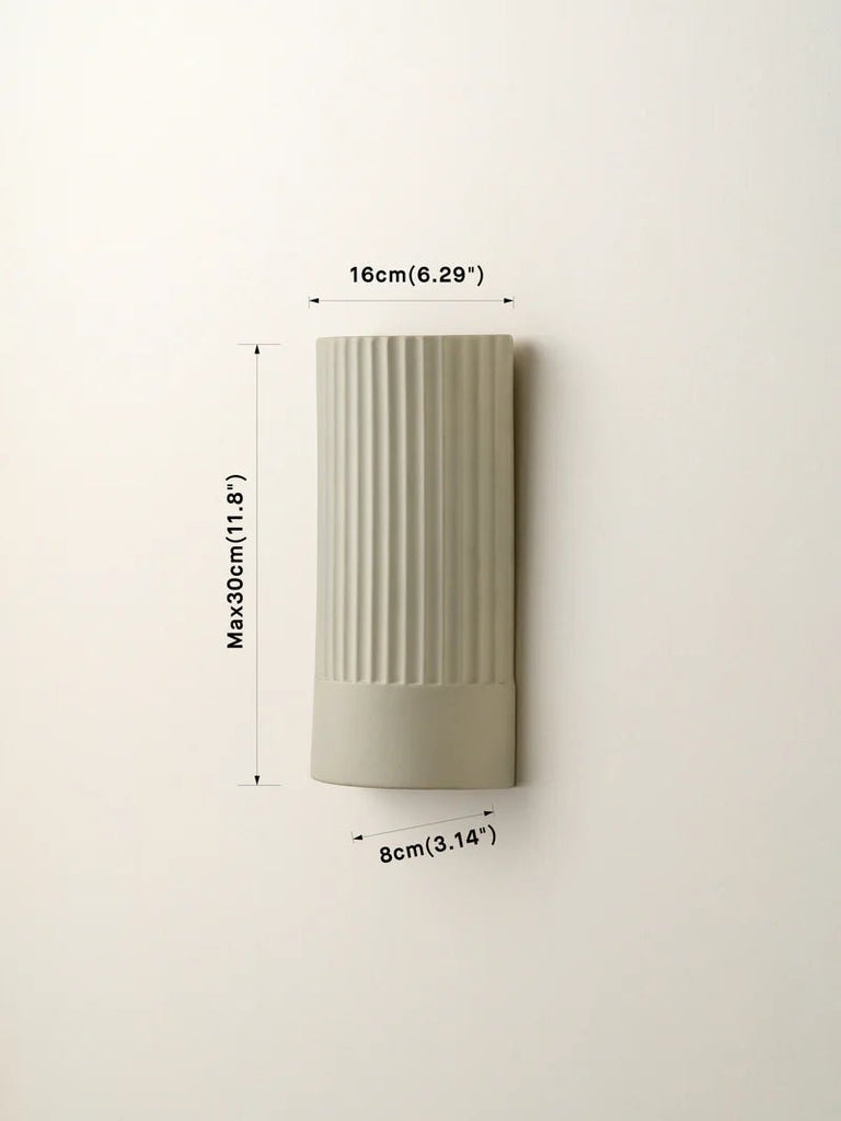 Enza - Warm White Ribbed Concrete Wall Light