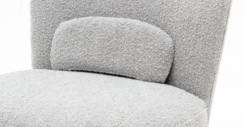 Erin Swivel Accent Chair - Grey Boucle.