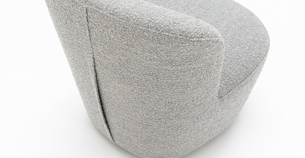 Erin Swivel Accent Chair - Grey Boucle.