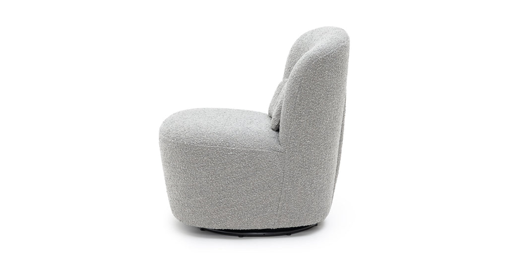 Erin Swivel Accent Chair - Grey Boucle.