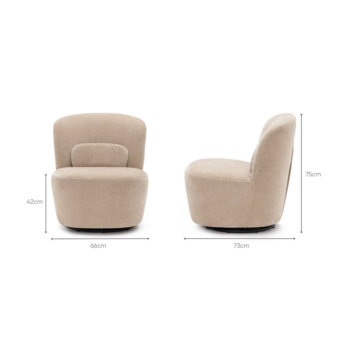 Erin Swivel Accent Chair - Latte