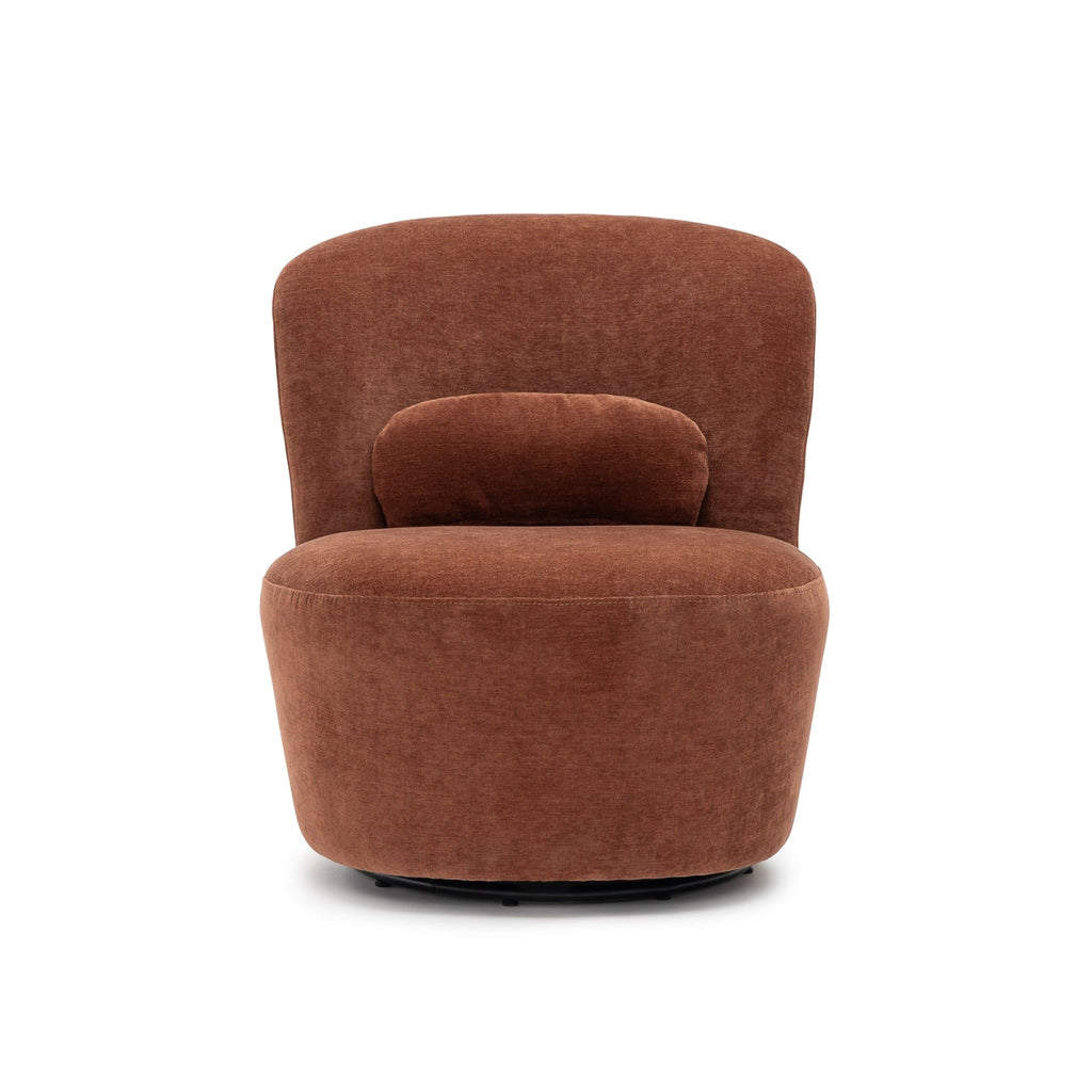 Erin Swivel Accent Chair - Rust Velvet - Loom Collection