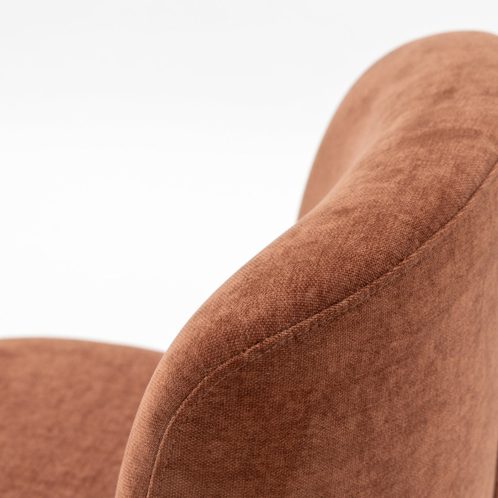 Erin Swivel Accent Chair - Rust Velvet - Loom Collection