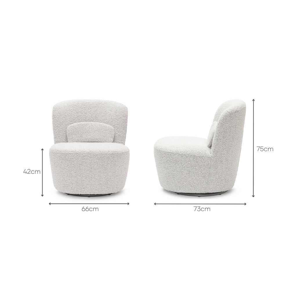 Erin Swivel Accent Chair - Salt & Pepper Bouclé - Loom Collection