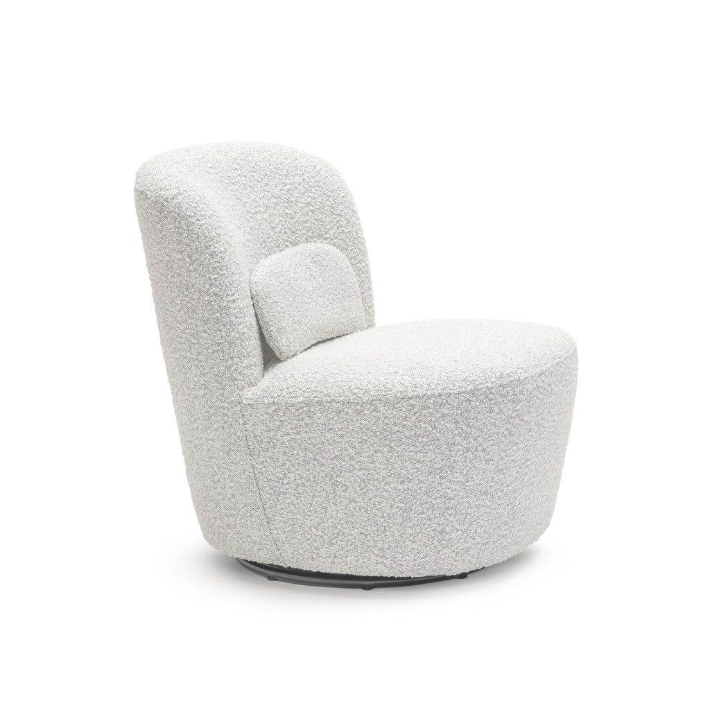 Erin Swivel Accent Chair - Salt & Pepper Bouclé - Loom Collection