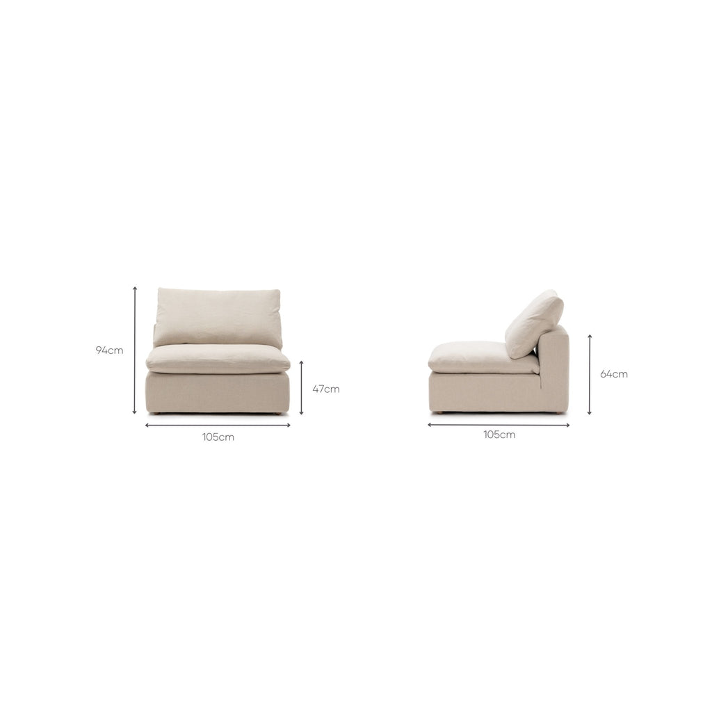 Feather Cloud Armless - Natural - Modular Sofas Loom Collection Loom Collection Dubai
