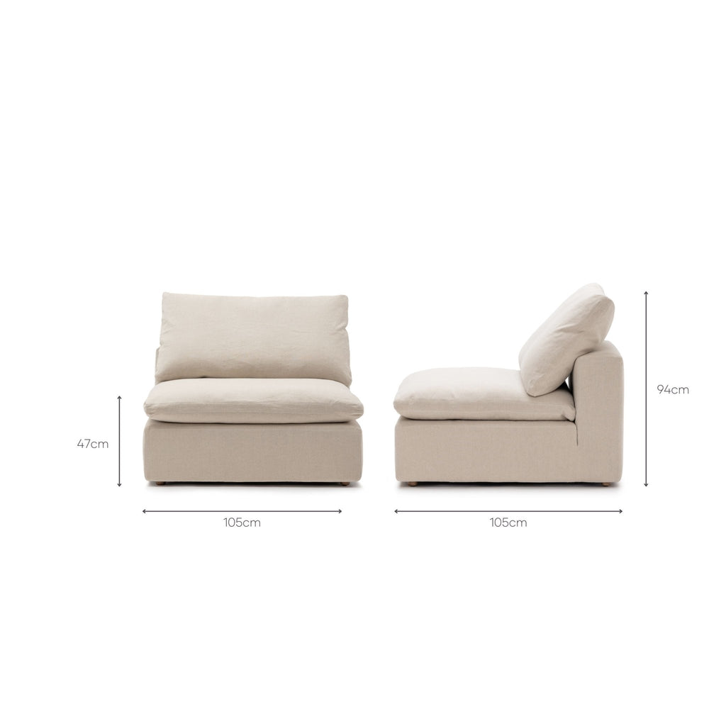 Feather Cloud Armless - Natural - Modular Sofas Loom Collection Loom Collection Dubai