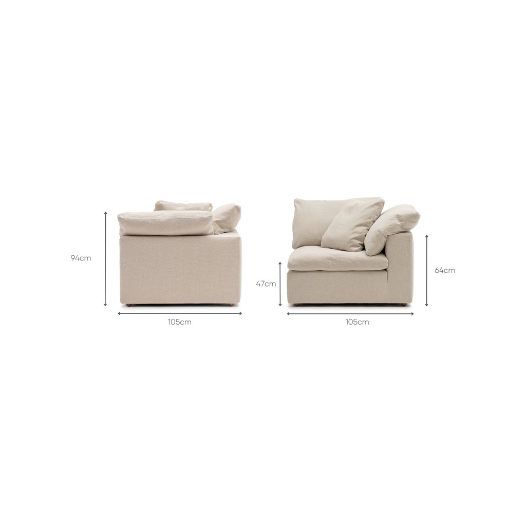 Feather Cloud Corner - Natural - Modular Sofas Loom Collection Loom Collection Dubai