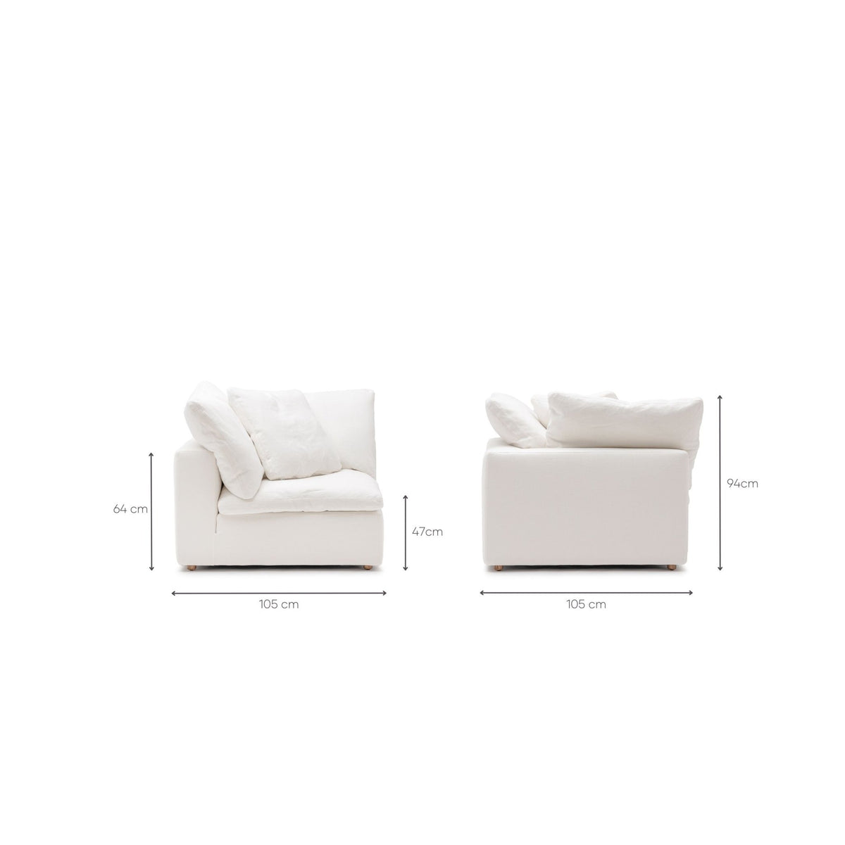 Feather Cloud Corner - Off White - Modular Sofas Loom Collection Loom Collection Dubai