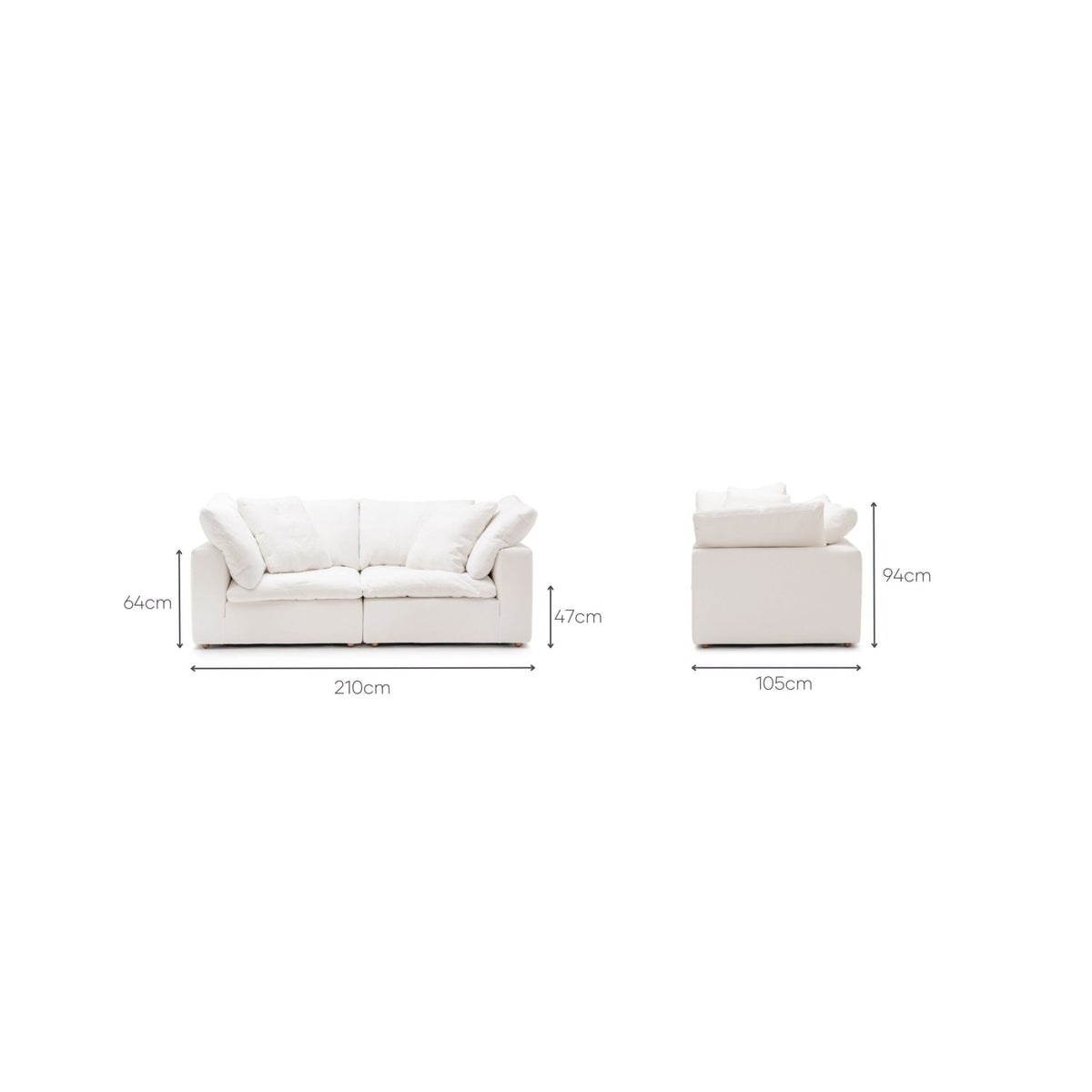 Feather Cloud Small Sofa - Off White - Modular Sofas Loom Collection Loom Collection Dubai