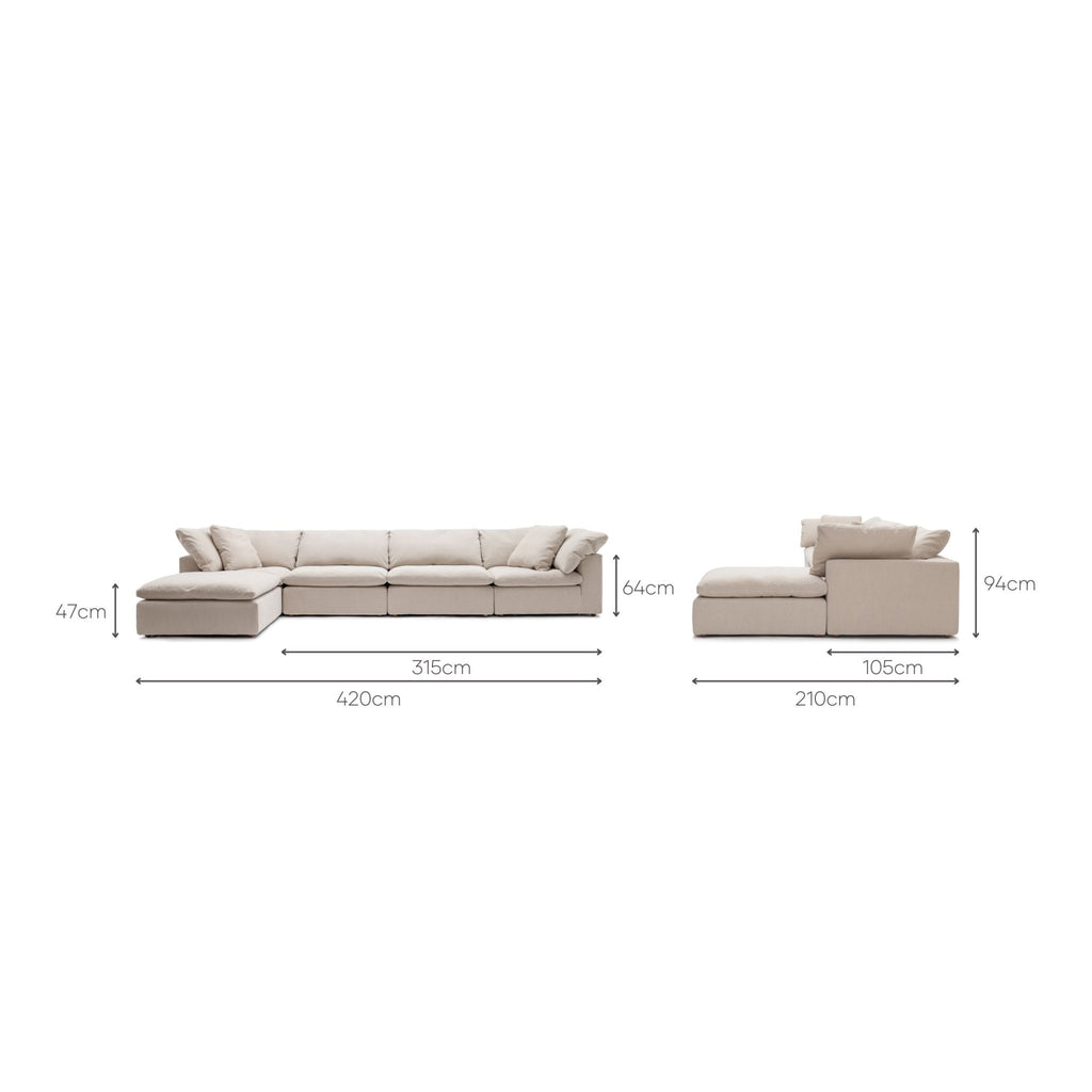 Feather Cloud Sofa - Natural - Modular Sofas Loom Collection Loom Collection Dubai