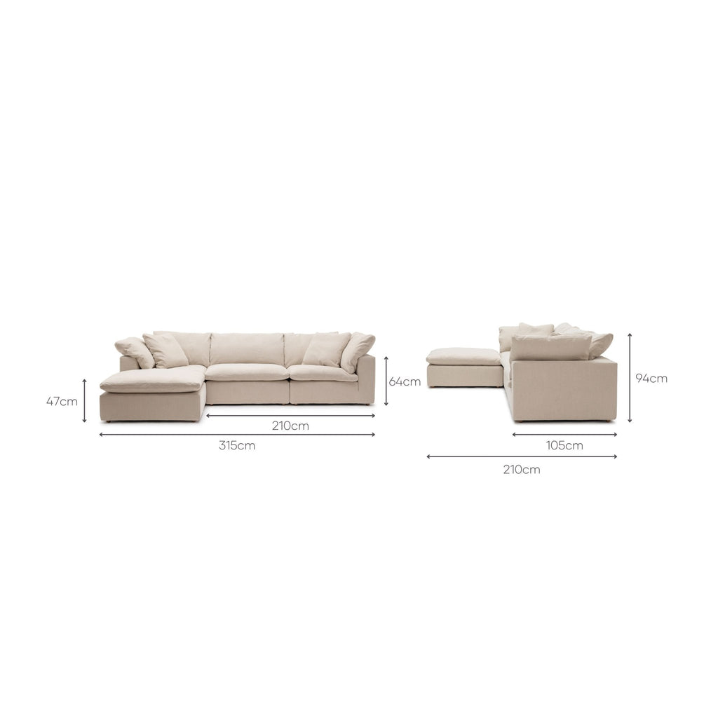 Feather Cloud Sofa - Natural - Modular Sofas Loom Collection Loom Collection Dubai