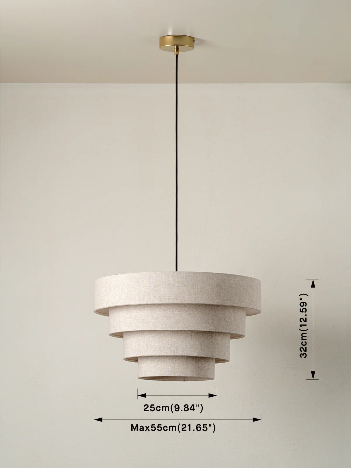 Fia - Tiered Linen Lampshade - Ceiling Lights Lights & Lamps Loom Collection Dubai