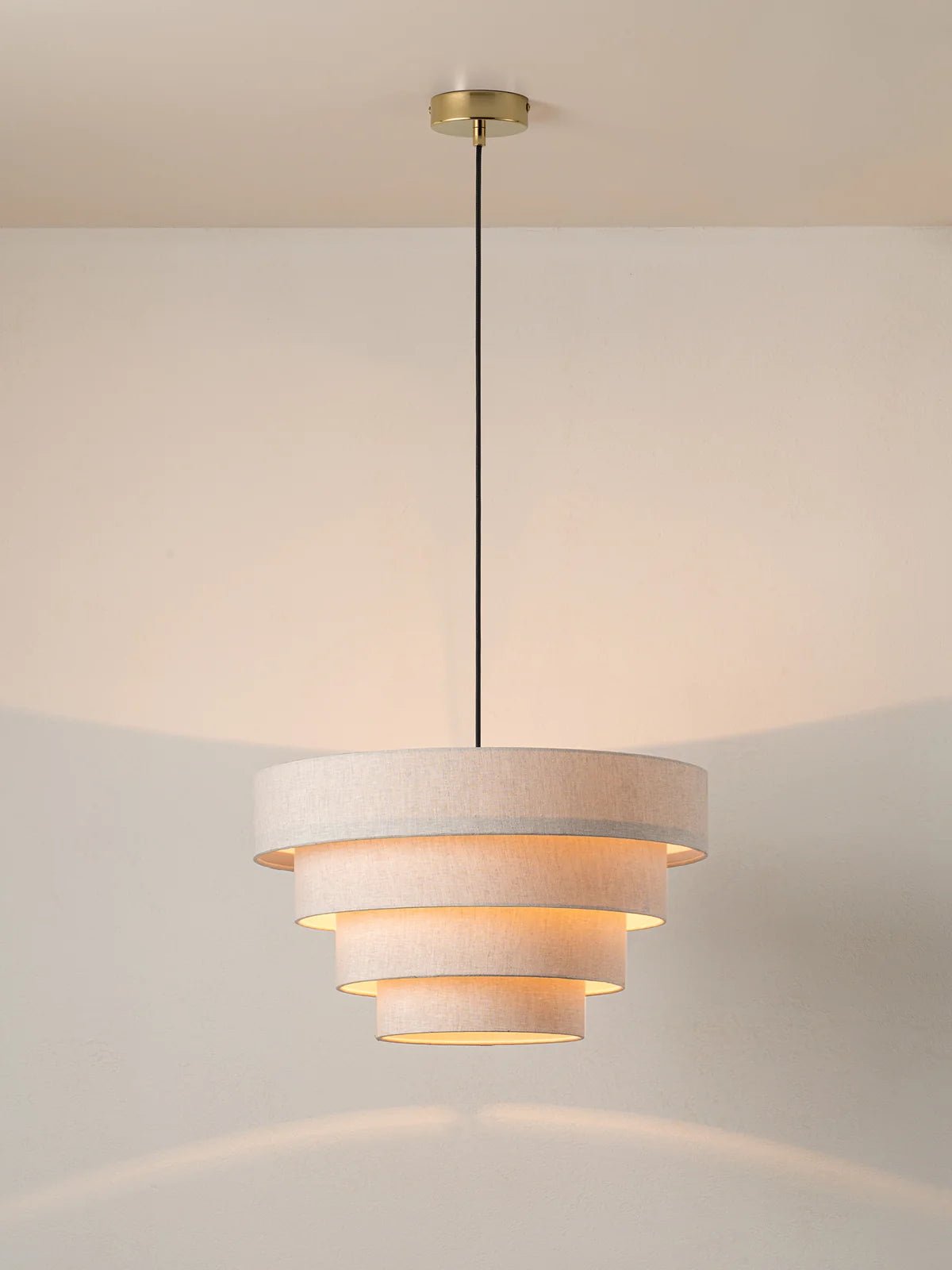 Fia - Tiered Linen Lampshade - Ceiling Lights Lights & Lamps Loom Collection Dubai