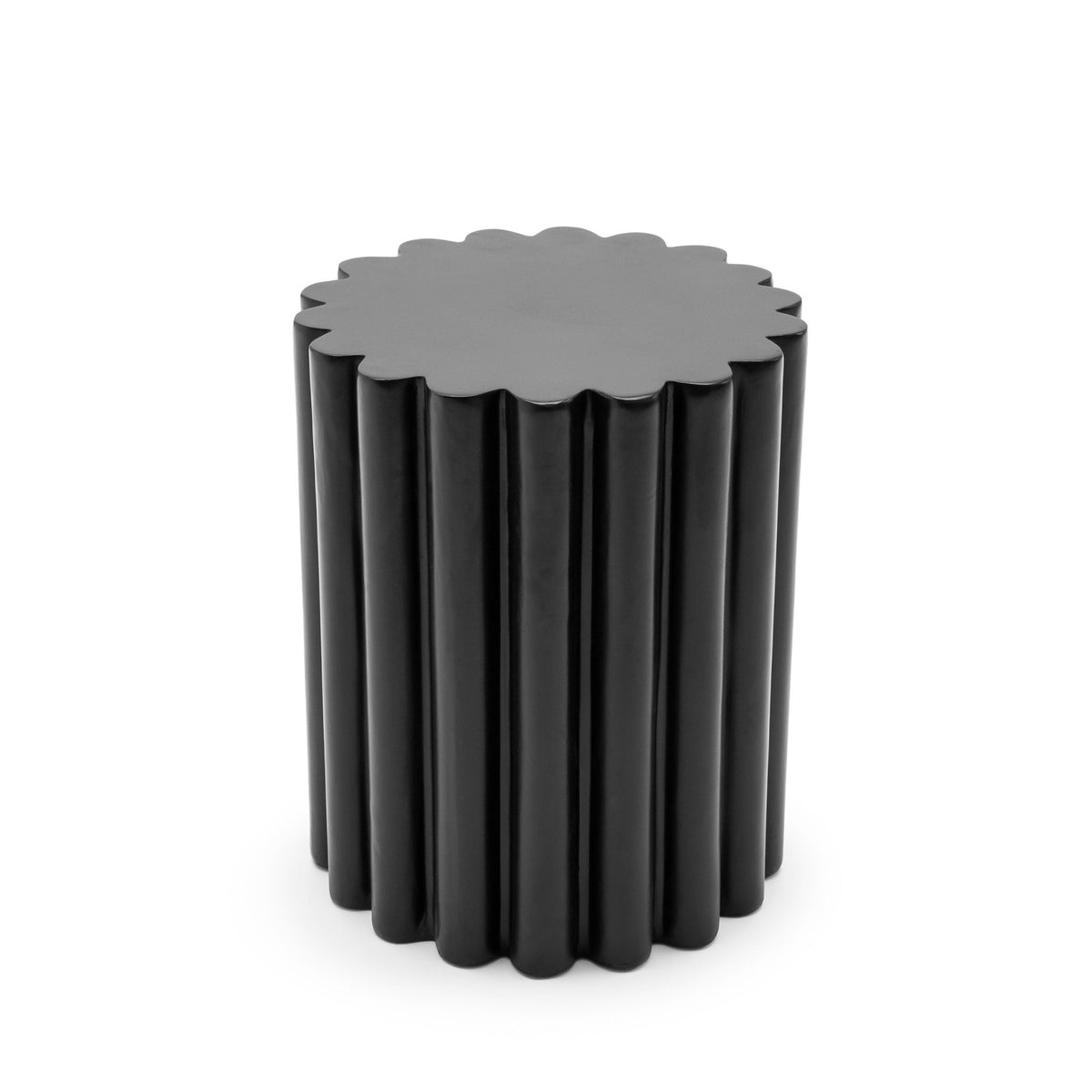 Flute Stool - Black - Side Tables Loom Collection Loom Collection Dubai