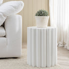 Flute Stool - Chalk - Side Tables Loom Collection Loom Collection Dubai