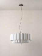 Folia - Large Scalloped Natural Linen Pendant