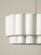 Folia - Oval Scalloped Natural Linen Pendant - Ceiling Lights Lights&Lamps Loom Collection Dubai